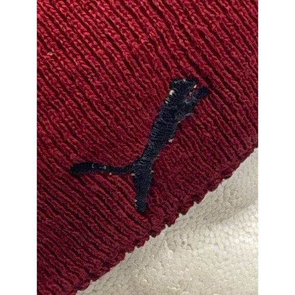 Puma beanie symbol red knitted one size used see photos fuzzing READ - Picture 6 of 7